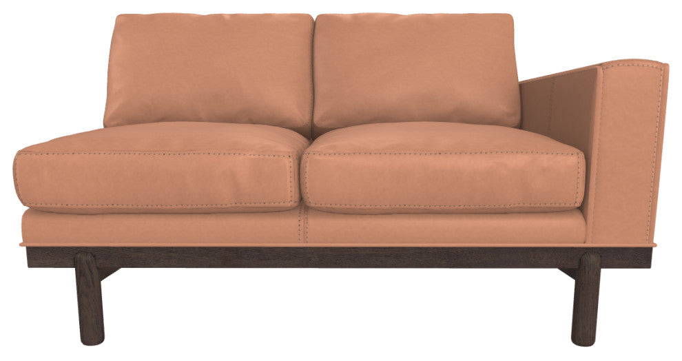 Cantor Right Arm Leather Sofa, Finish: Ebony, Leather: Peony