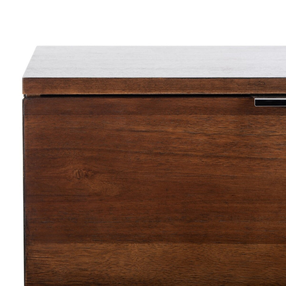 Safavieh Brylin 3 Drawer Nightstand, Dark Walnut