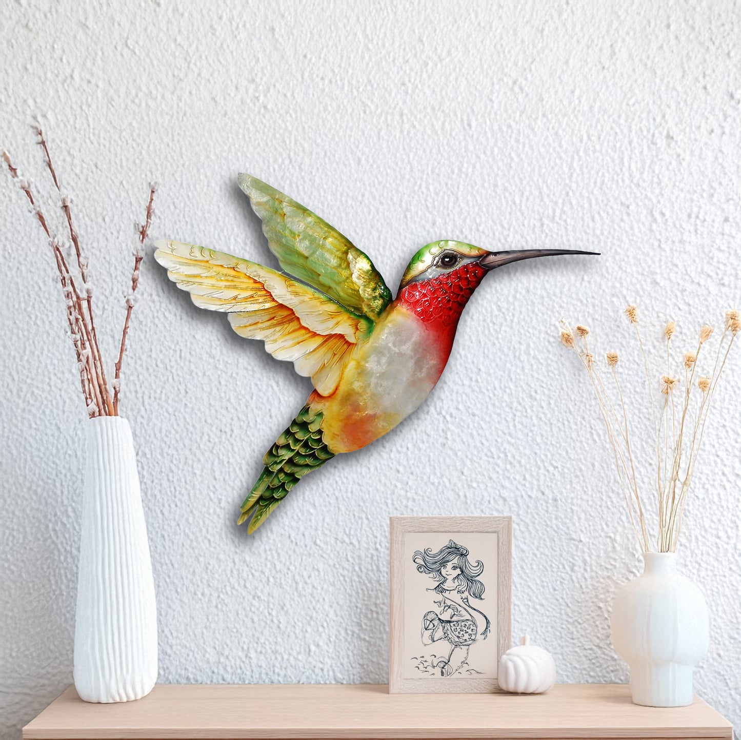 Eangee Hummingbird Wall Decor Large Yellow And Green