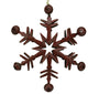 Country Cabin 6-Point Red Metal Christmas Star Ornament With Jingle Bells, 11.5"