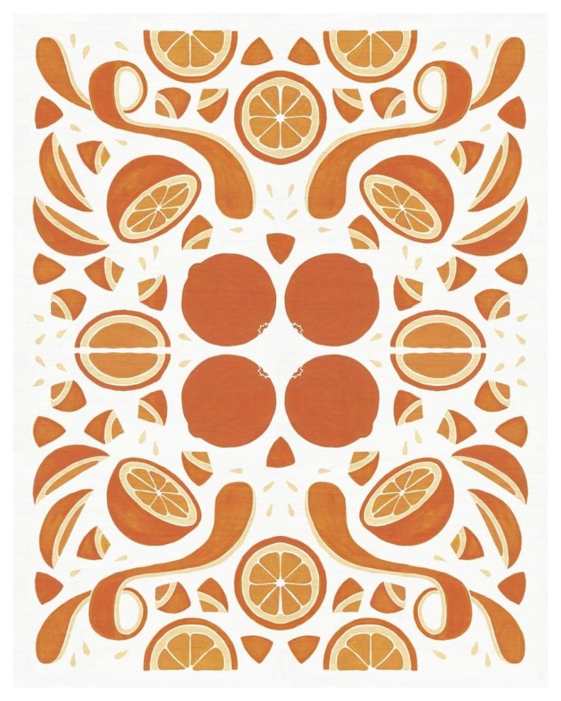 "Retro Orange Otomi" Digital Paper Print by Elyse DeNeige, 24"x30"