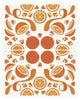 "Retro Orange Otomi" Digital Paper Print by Elyse DeNeige, 24"x30"