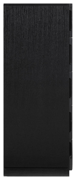Scallop Oak Veneer Chest, Black, Chest
