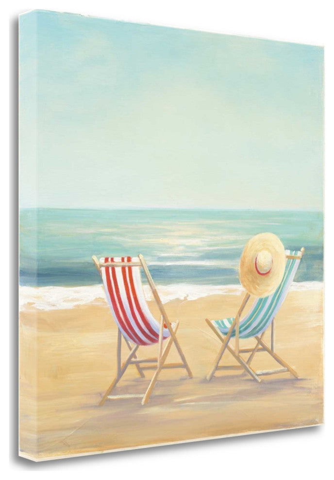 30" Beach Chairs on the Sand Giclee Canvas Wall Art