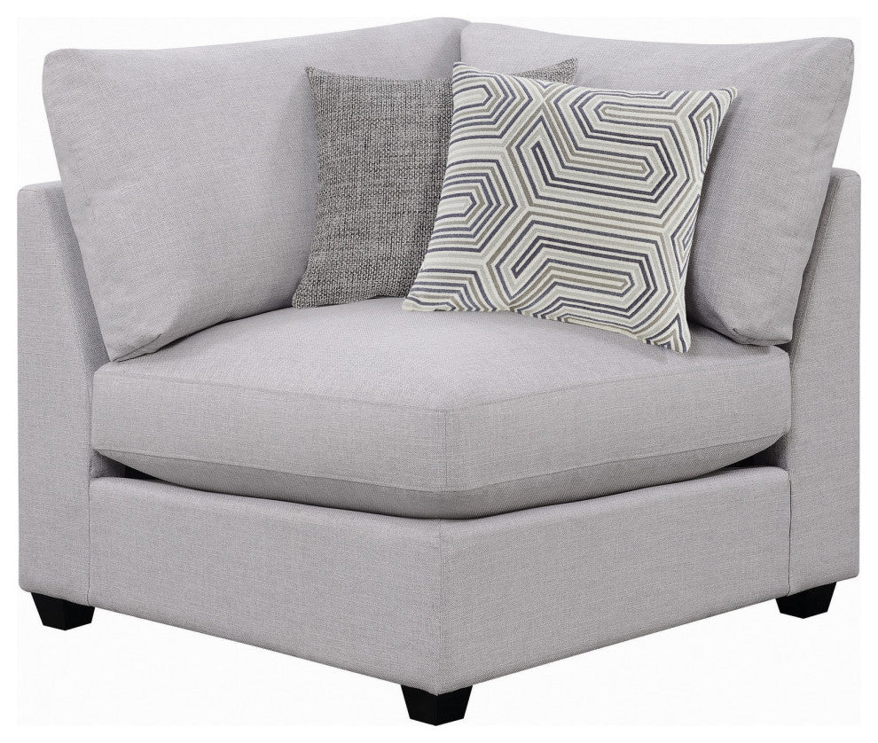 Benzara BM242076 Corner With Cushioned Seating and Tapered Legs, Gray