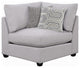 Benzara BM242076 Corner With Cushioned Seating and Tapered Legs, Gray