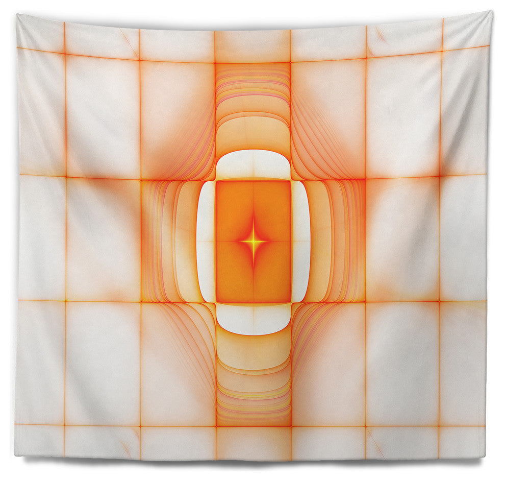 Yellow Thermal Infrared Visor Abstract Wall Tapestry, 60"x50"