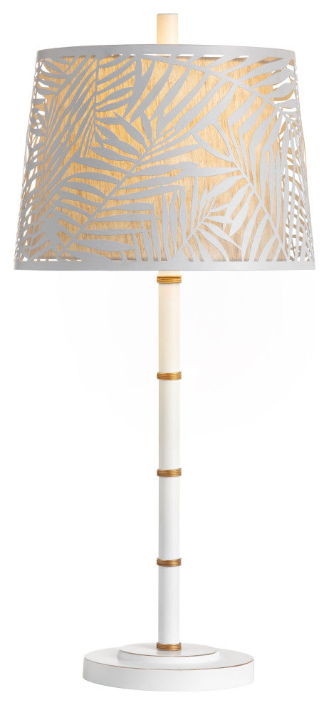 Palm Harbor 31" Table Lamp With Metal Tapered Drum Shade, White