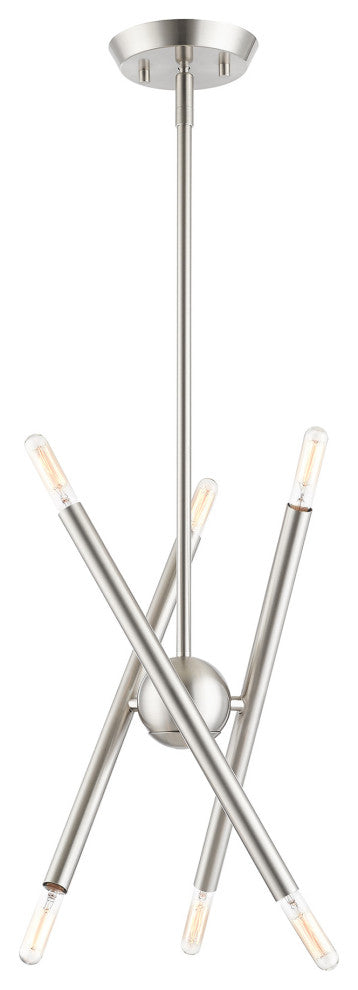 Livex Lighting Soho 6 Light Brushed Nickel Petite Chandelier