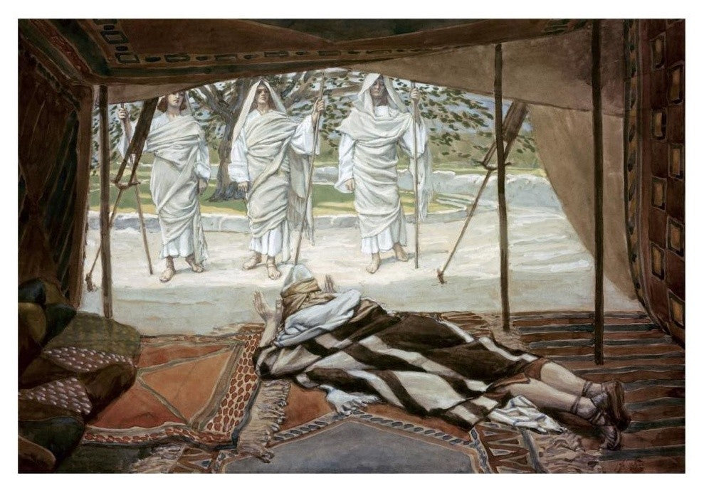 "Abraham and The Three Angels" Digital Paper Print by James Tissot, 32"x22"