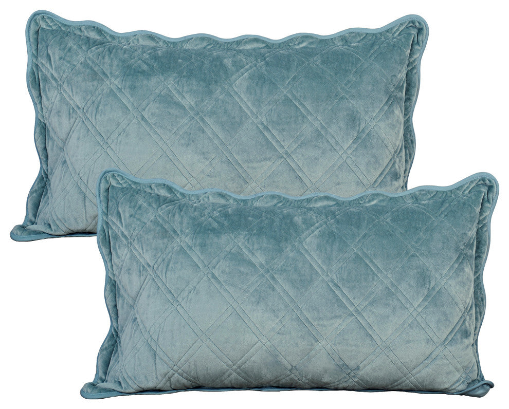 Supersoft Microplush Quilted 4-Piece Bed Spread Set, Silver Blue, Queen
