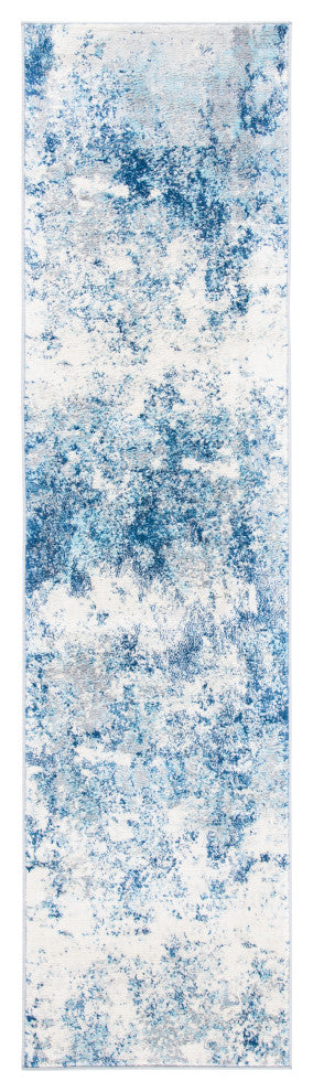 Safavieh Brentwood Bnt822B Organic and Abstract Rug, Ivory and Navy, 6'7"x6'7" Square