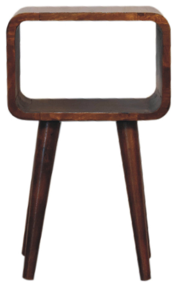 Mini Chestnut Curved Open Nightstand