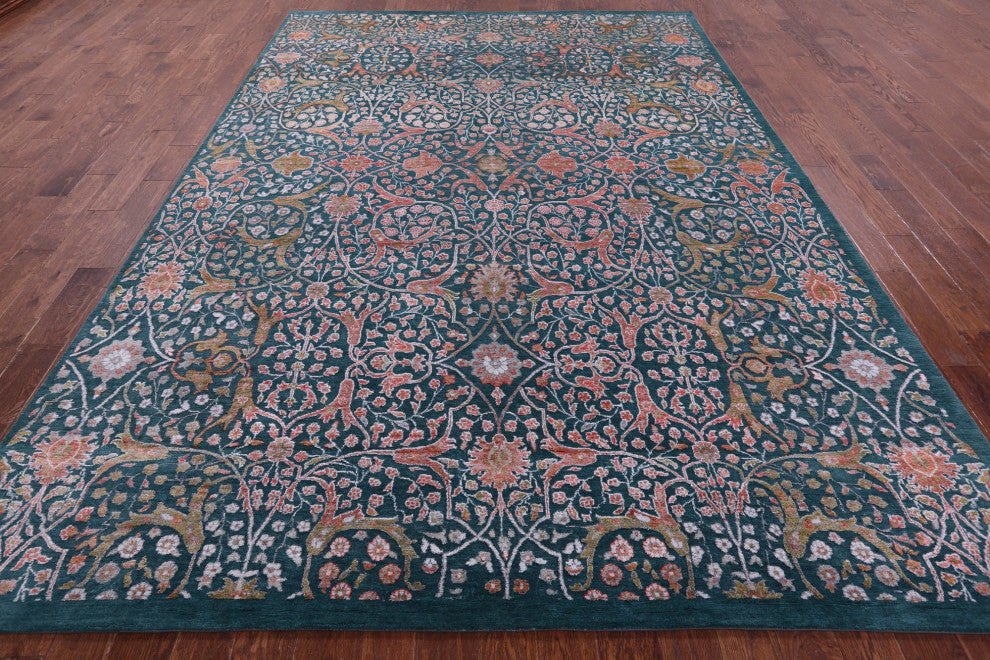 Wool & Silk Modern Hand Knotted Rug 8' 9" X 12' 3" - Q15977