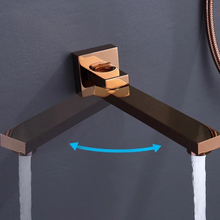 Wasser™ Rose Gold Complete Shower System With Bathtub Filler