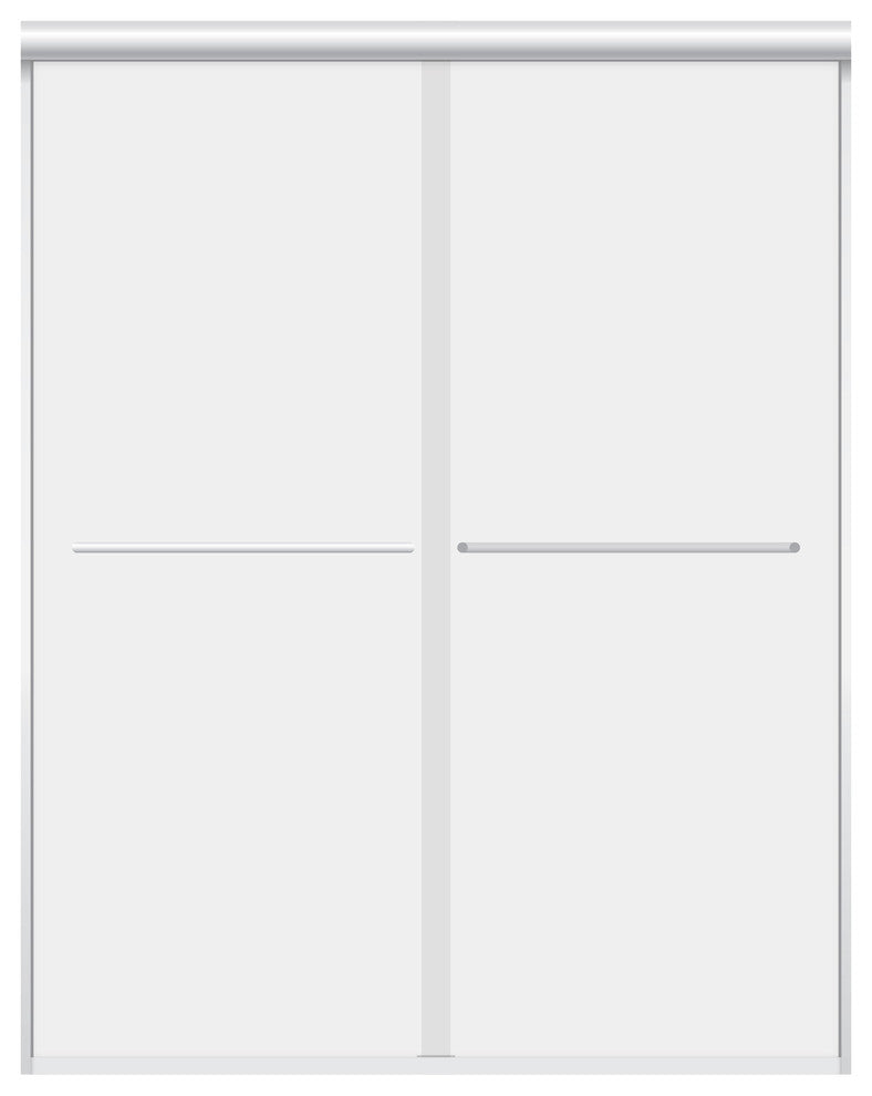 Modern Bypass Shower Doors Ultra-A by LessCare, Chrome, 56-60"x76"