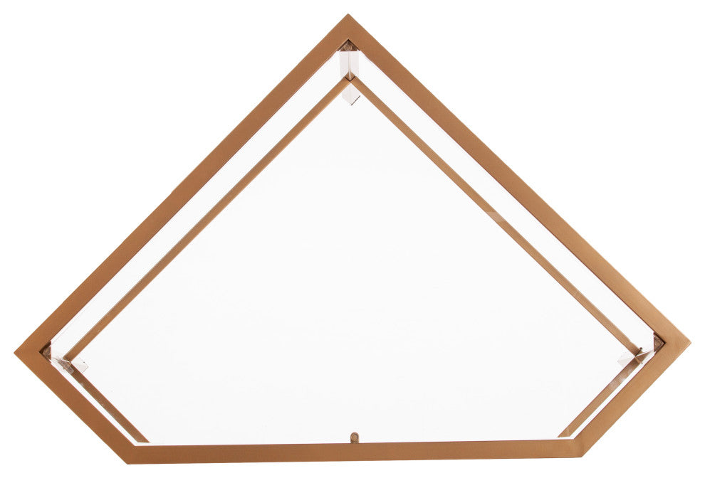 Oren Metal/Glass Corner Desk, Soft Gold
