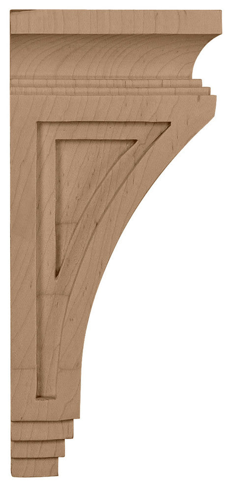 6"W x 4"D x 9"H Arts and Crafts Corbel, Rubberwood