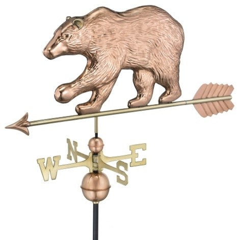 Bear Weathervane With Arrow, Pure Copper