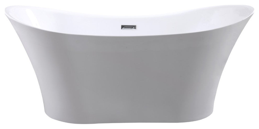 ARIEL 67" Acrylic Freestanding Bathtub Polished Chrome and Overflow Drain
