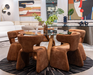 Modrest Bergman Modern Camel Velvet Dining Chair