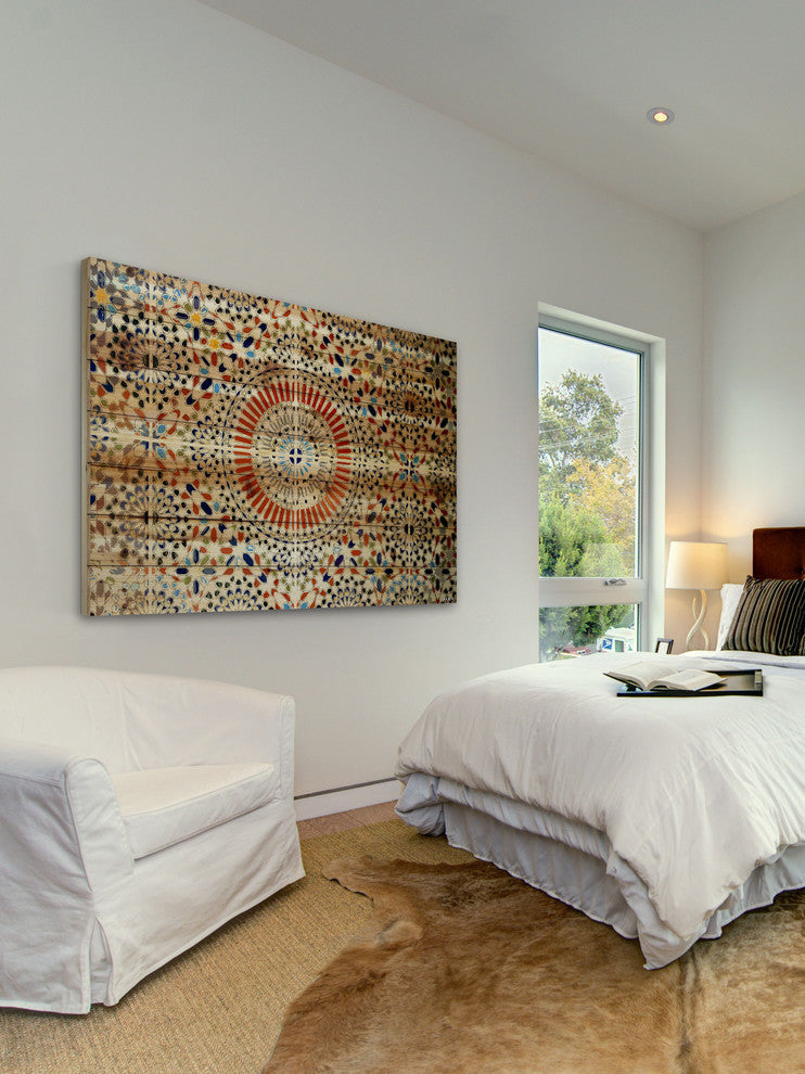 "Kortoba" UV Ink Print on Natural Pine Wood, 36"x24"