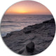 Massive Rock On Beach Magoito Sintra, Seascape Disc Metal Wall Art, 23"