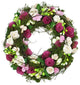 Summer Garden Floral Artificial Wreath, Purple and Green, 12.5"