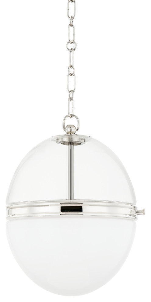 Donnell 1 Light Pendant, Polished Nickel, 15"