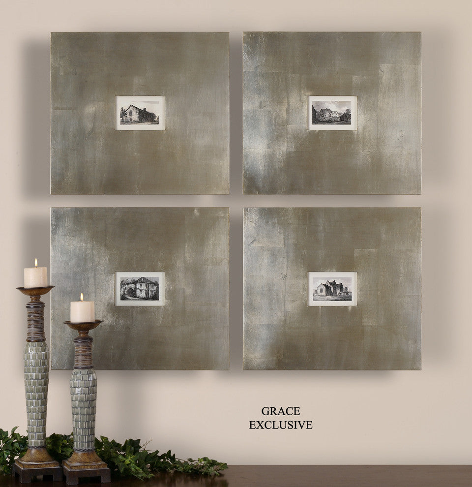 Historical Buildings Framed Art, 4-Piece Set