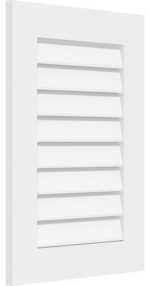 24 x 12 Vertical Surface Mount PVC Gable Vent, Functional, Standard Frame