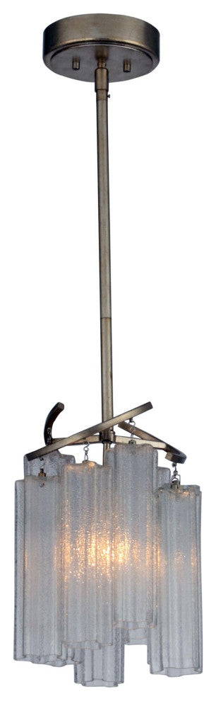 Maxim 39573 Victoria 1 Light 11"W Pendant - Golden Silver / Waterfall Glass