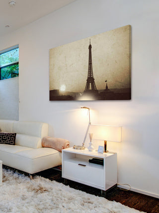 "Eiffel Tower and Setting Sun" Print on Wrapped Canvas