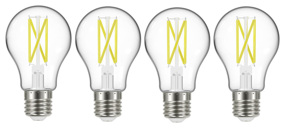 10.5W A19 LED, 75W Replacement, Clear, Medium Base, 2700K, 120V, 4-Pack