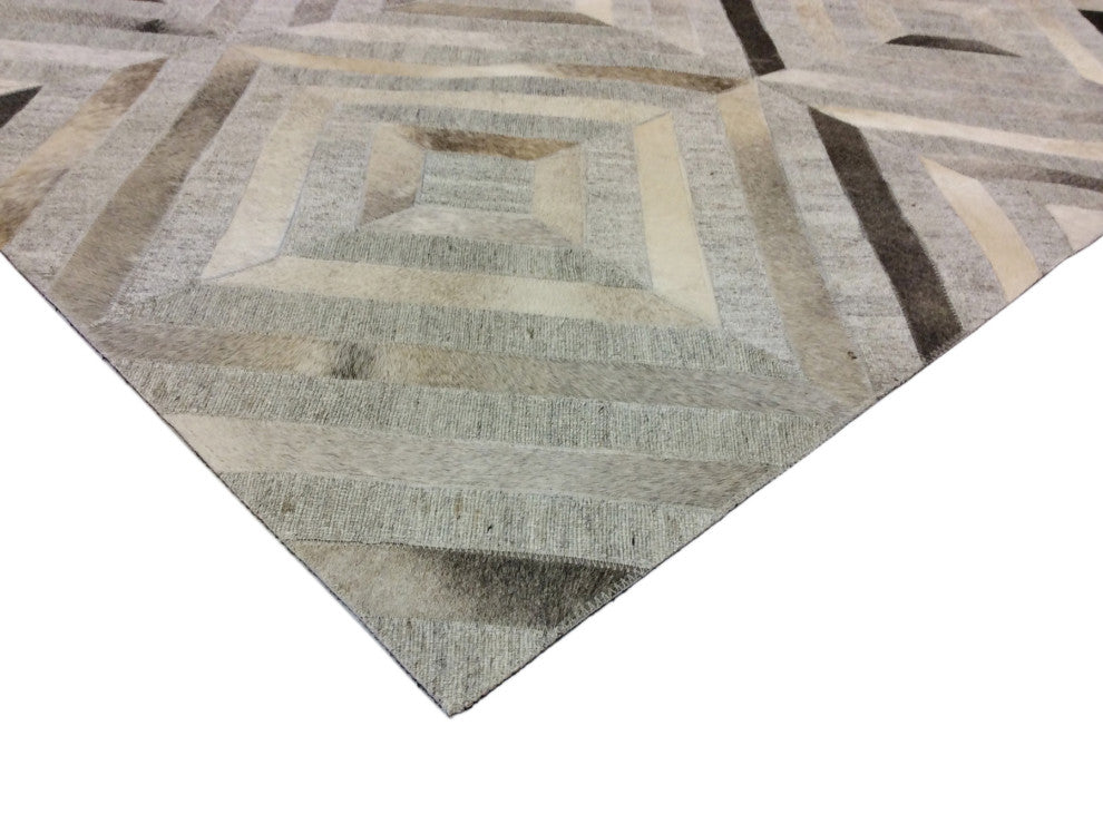 Pasargad Home Galaxy Cowhide Silver Area Rug, 12' 0" X 15' 0"