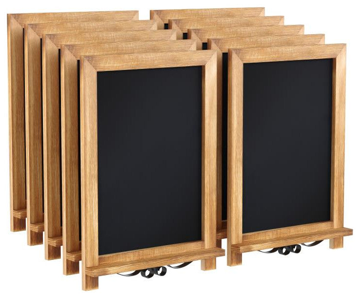 Canterbury Tabletop Magnetic Chalkboards, Set of 10, Torched Brown, 12" X 17"