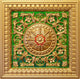 24"x24" 215 Decorative Coffered Drop In Ceiling Tiles, Gold/Green/Red