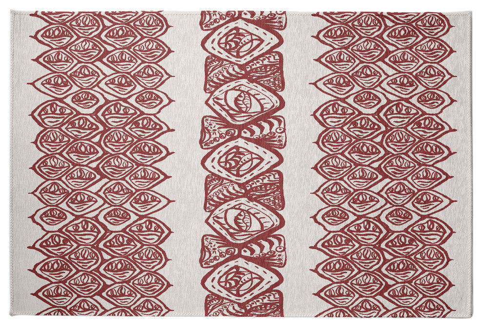 Central Comb Rug, Orange, 4'x6'