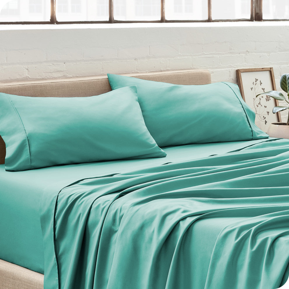 Bare Home Microfiber Pillowcases - Set of 2, Turquoise, Standard