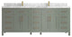 Cambridge 84" Double Sink Bath Vanity in Evergreen 2" Carrara Marble
