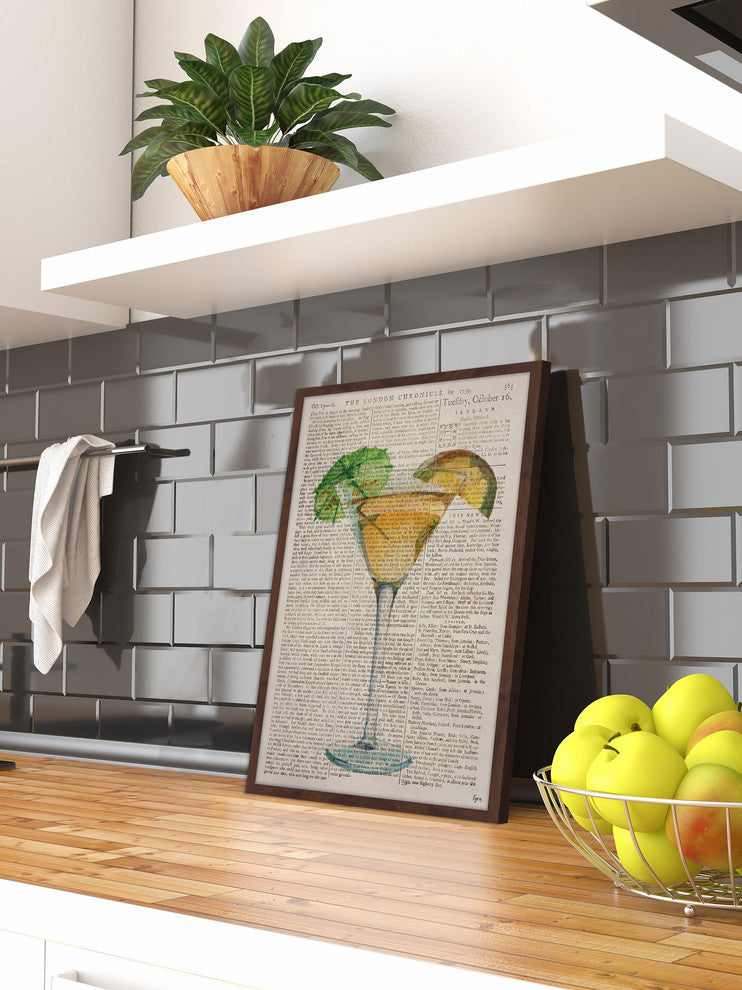"Tropical Martini" Framed Painting Print, 12"x18"