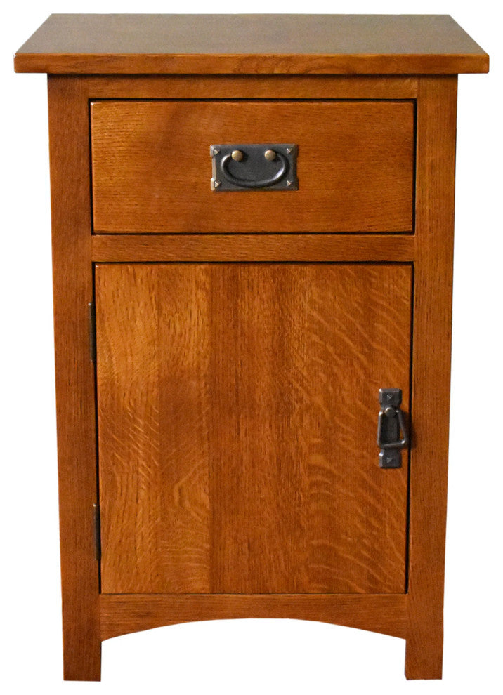 Mission Quarter Sawn Oak 1 Door, 1 Drawer Nightstand, Michael's Cherry