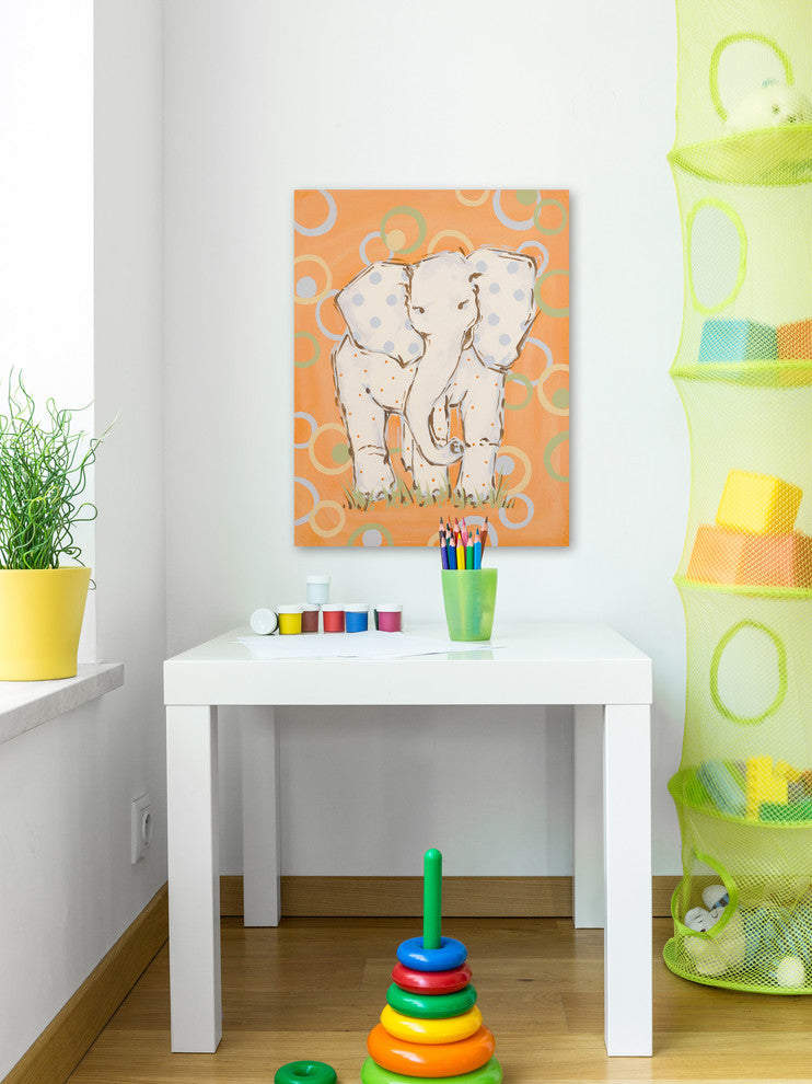 Marmont Hill, "Whimsy Elephant" by Reesa Qualia Painting Wrapped Canvas, 30x39
