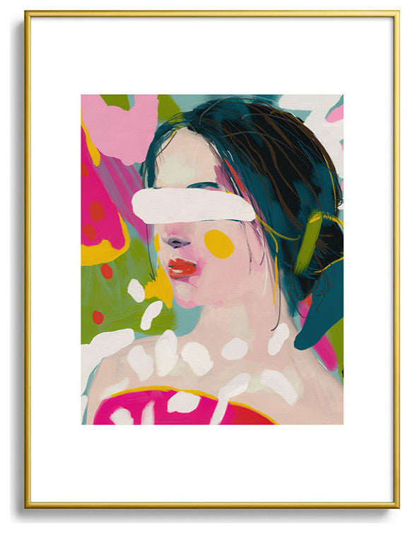 lunetricotee look at me woman portrait Metal Framed Art Print