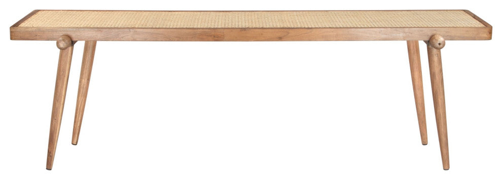 Accent Chair Bench, Wood, Natural, Living Lounge Cafe Hotel Lobby Hospitality