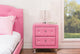 Stella Crystal Tufted Pink Leather Modern Nightstand