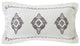 Oblong Grey Embroidered Lace Design Pillow With Flange, 10x18