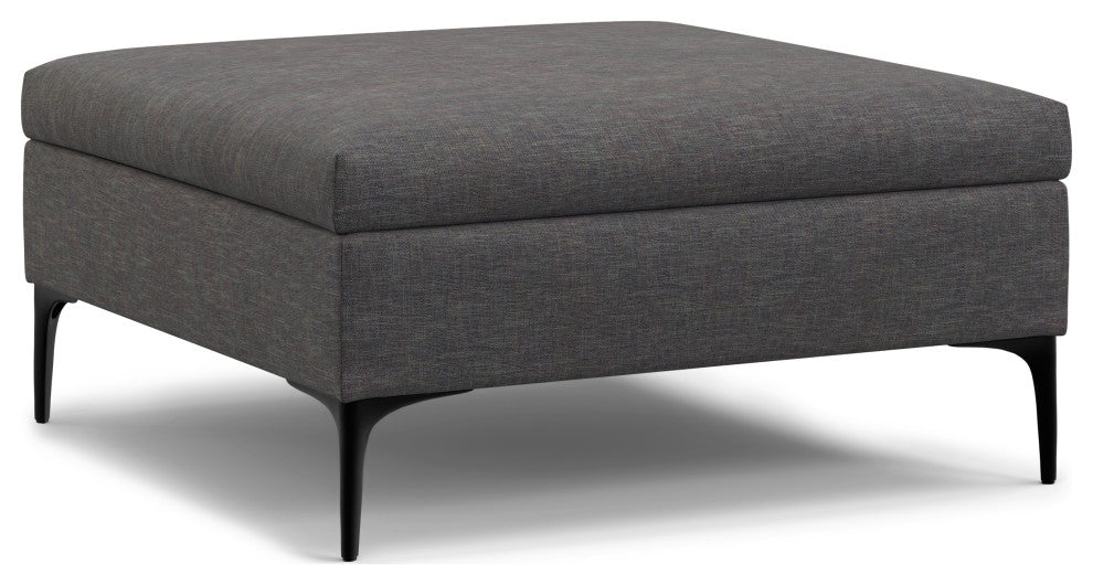 Rebecca Coffee Table Storage Ottoman With Lift Up Lid, Slate Grey