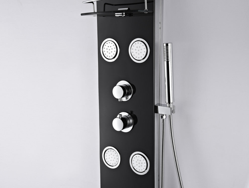 ANZZI Colossal 56" Full Body Shower Panel, Black