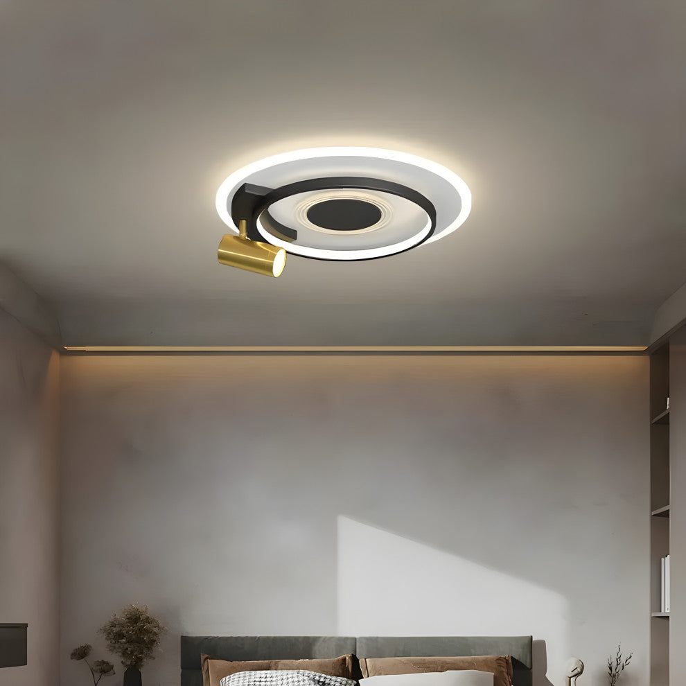 Eupen | Nordic Round LED Ceiling Light, Black, 3 Colors No Remote